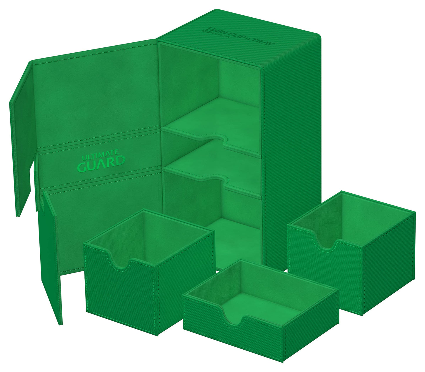 Ultimate Guard Twin Flip'n'Tray 200+ Deck Case – Green with Magnetic Closure
