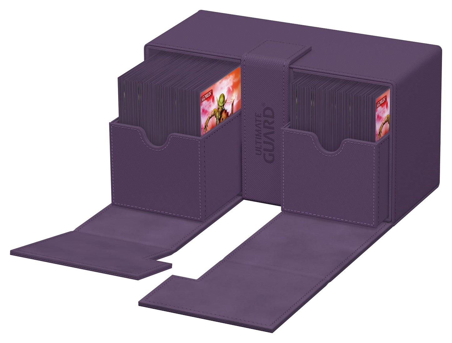 Ultimate Guard Twin Flip'n'Tray 200+ Purple Deck Case – Independent Access & Dice Tray