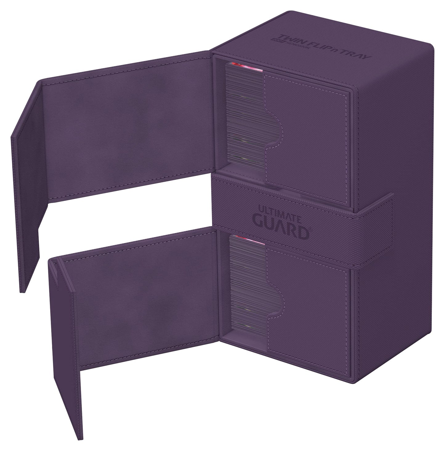 Ultimate Guard Twin Flip'n'Tray 200+ Purple Deck Case – Independent Access & Dice Tray