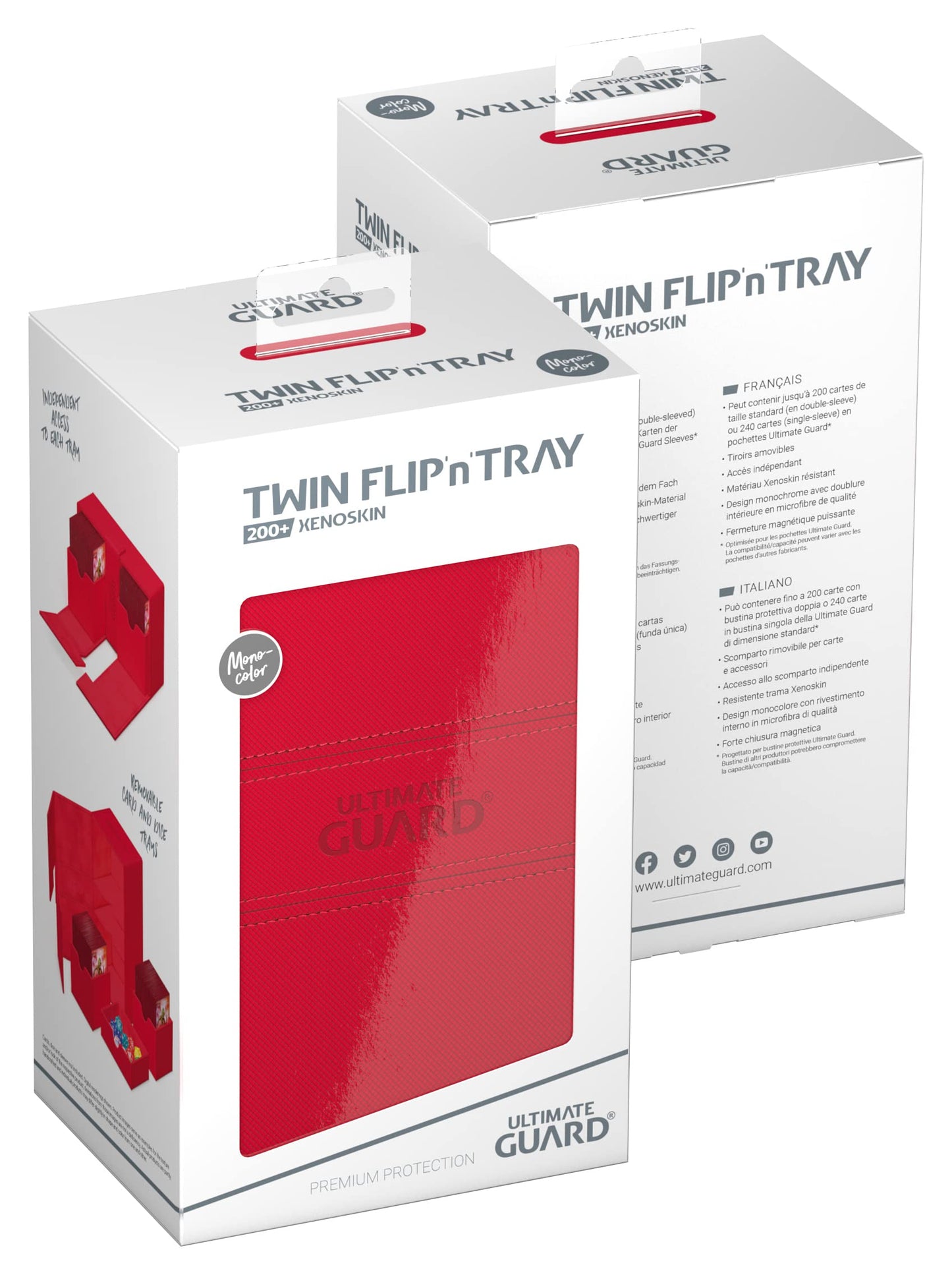 Ultimate Guard Twin Flip'n'Tray 200+ Deck Case – 200 Cards, Magnetic Closure, Microfiber Lining