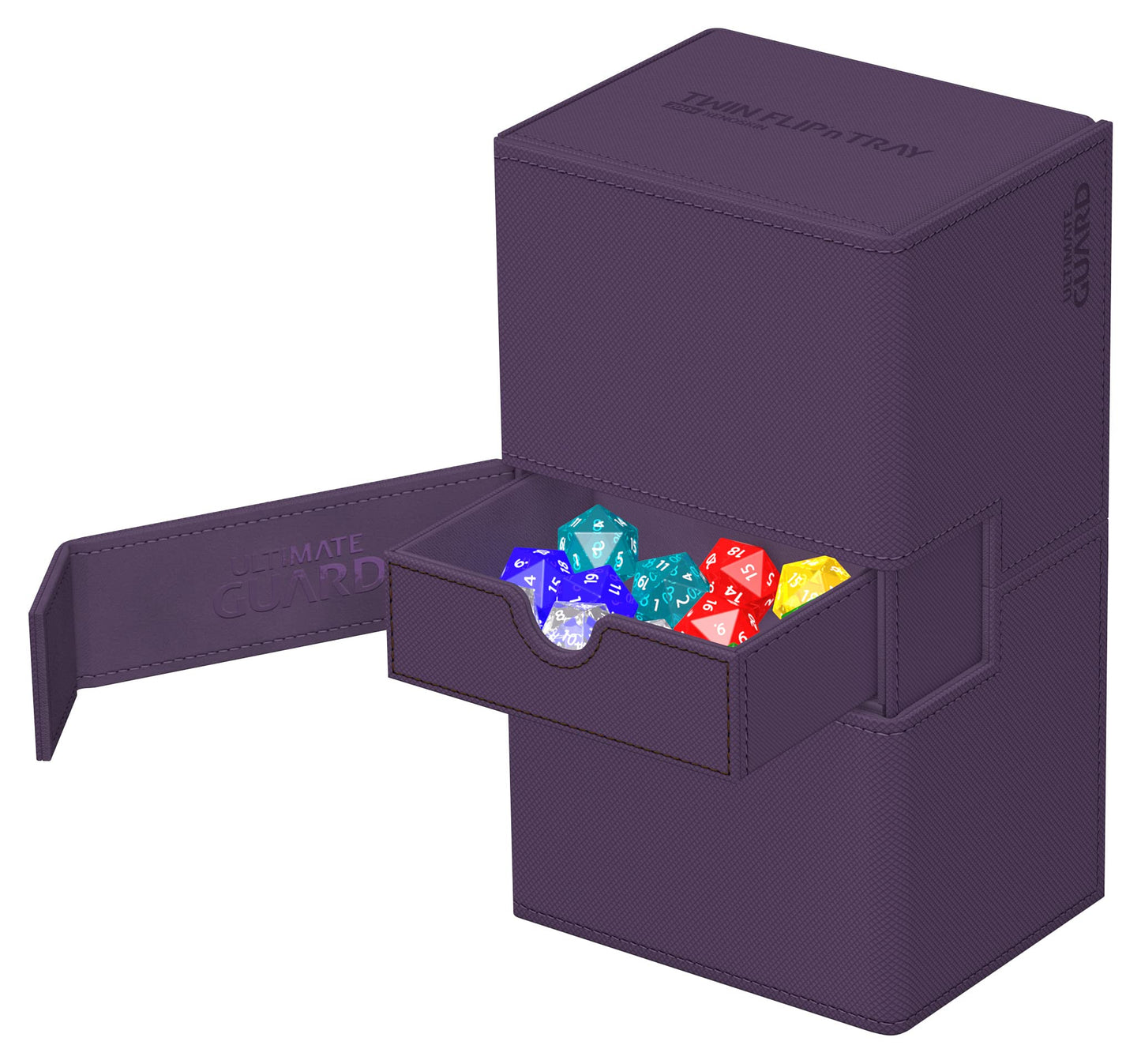 Ultimate Guard Twin Flip'n'Tray 200+ Purple Deck Case – Independent Access & Dice Tray