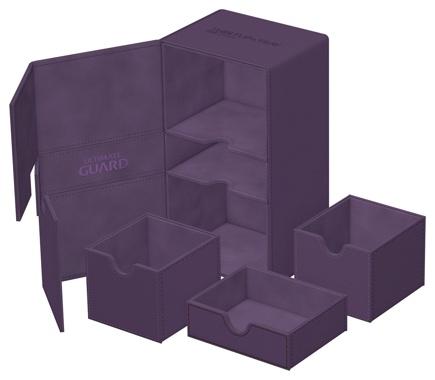 Ultimate Guard Twin Flip'n'Tray 200+ Purple Deck Case – Independent Access & Dice Tray