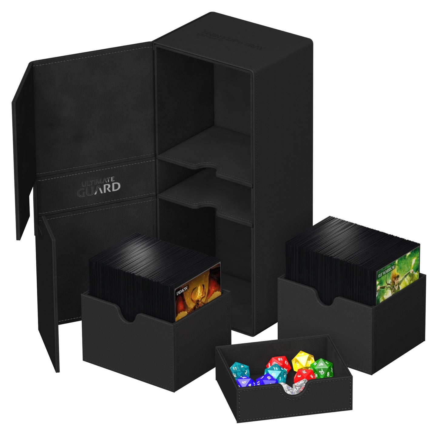 Ultimate Guard Twin Flip'n'Tray 266+ Deck Case – 266+ Card Capacity, Dice Tray, Magnetic Closure