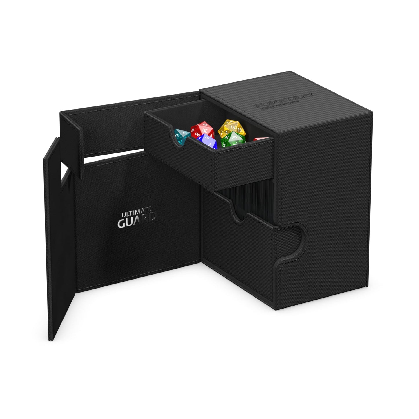 Ultimate Guard Flip'n'Tray 133+ Deck Case with Dice Tray – Black
