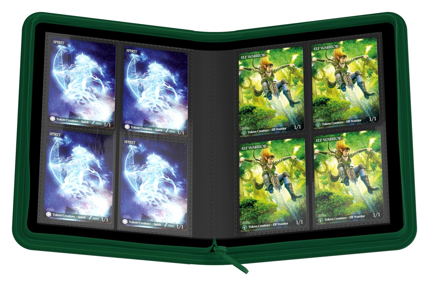 Ultimate Guard Zipfolio 160 – 8 Pocket Xenoskin Green | Card Portfolio for Standard & Japanese Cards