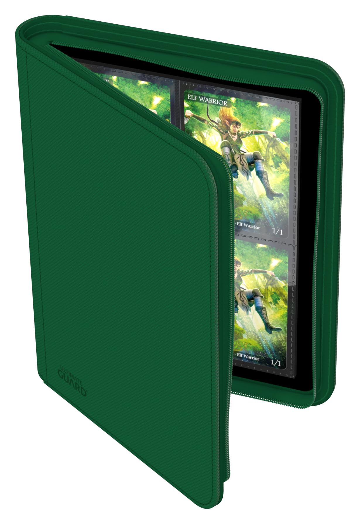 Ultimate Guard Zipfolio 160 – 8 Pocket Xenoskin Green | Card Portfolio for Standard & Japanese Cards
