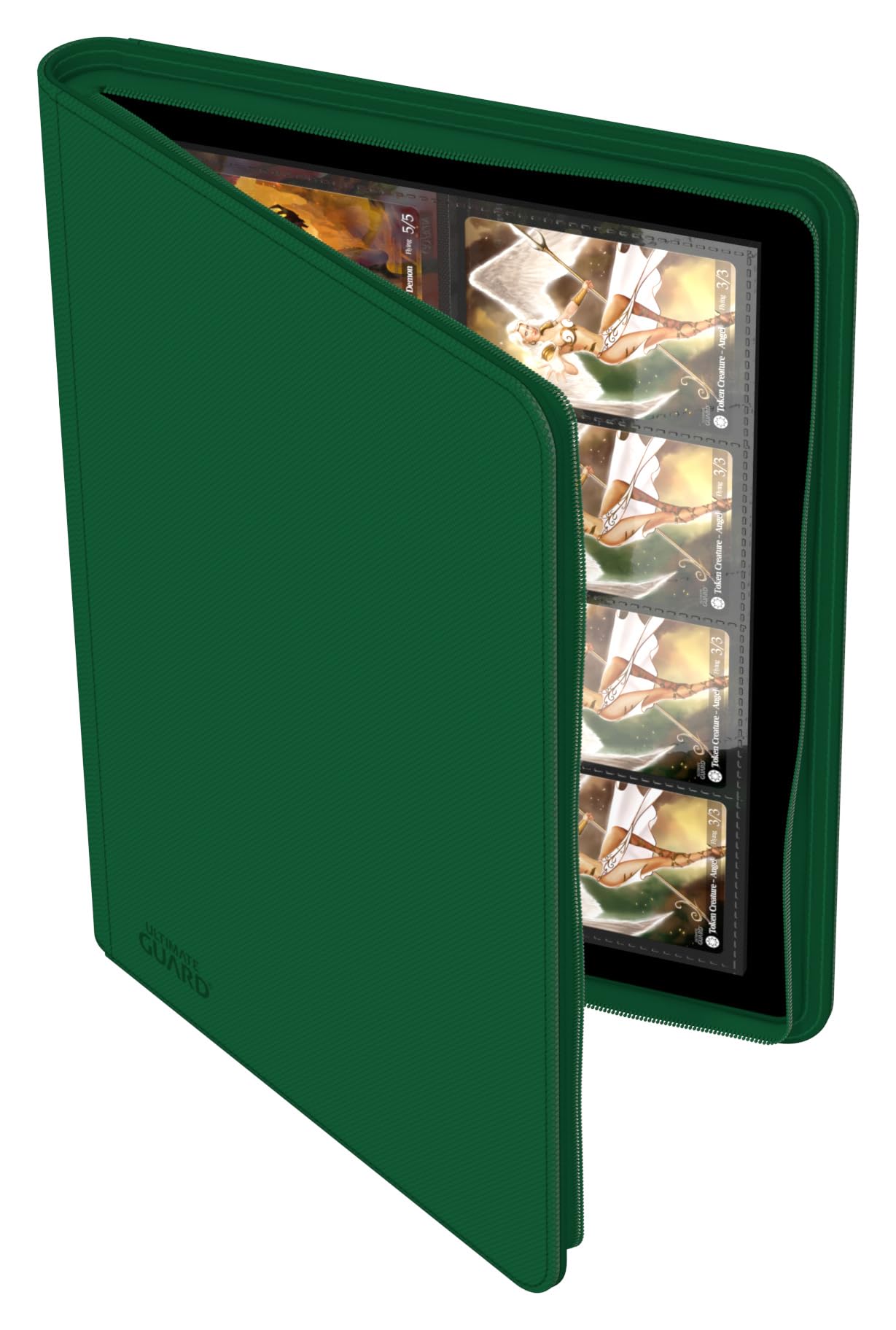 Ultimate Guard Zipfolio 320 – 16 Pocket Xenoskin Green | Side-Loading Card Organizer