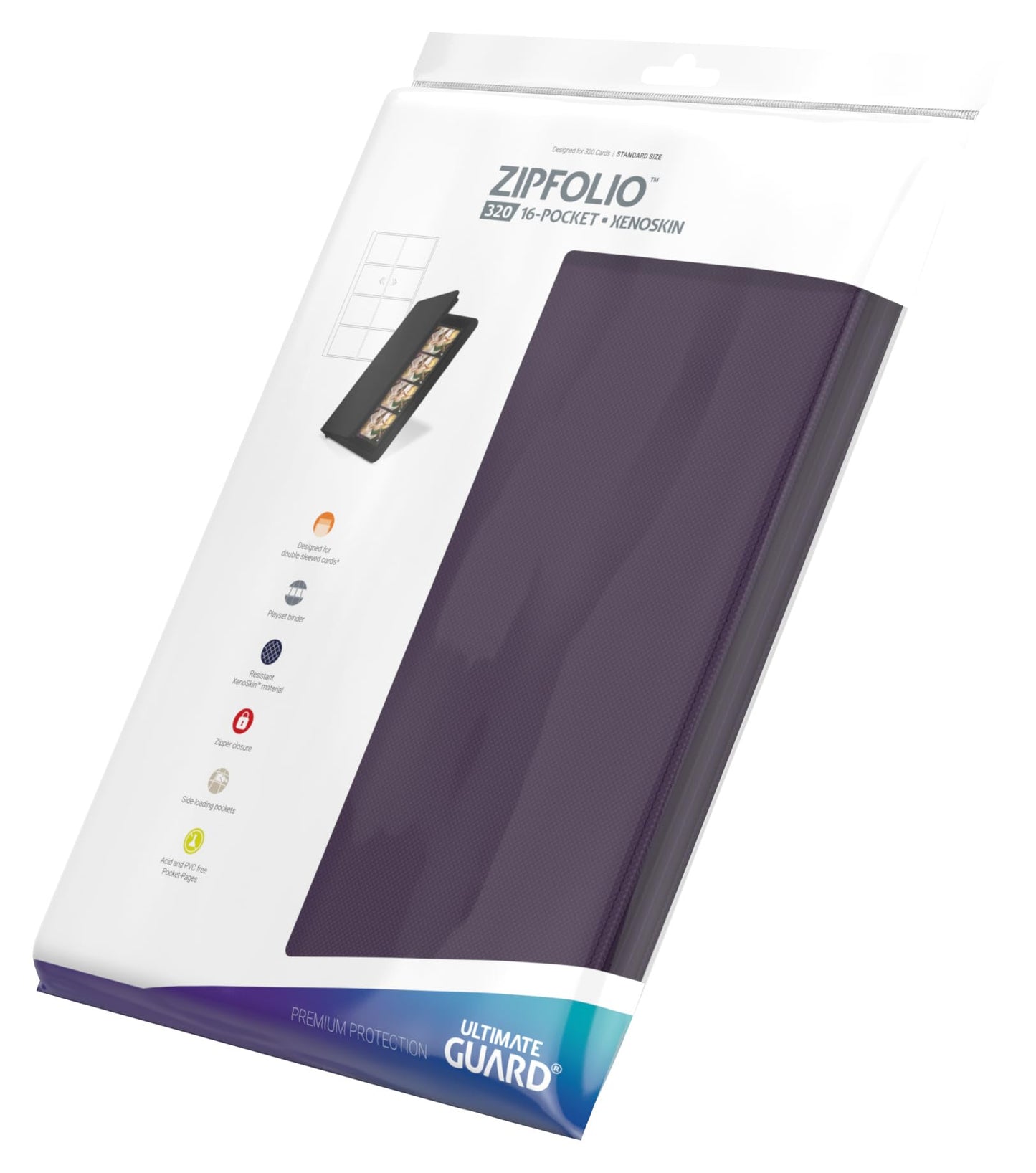 Ultimate Guard Zipfolio 320 – 16 Pocket Xenoskin Purple