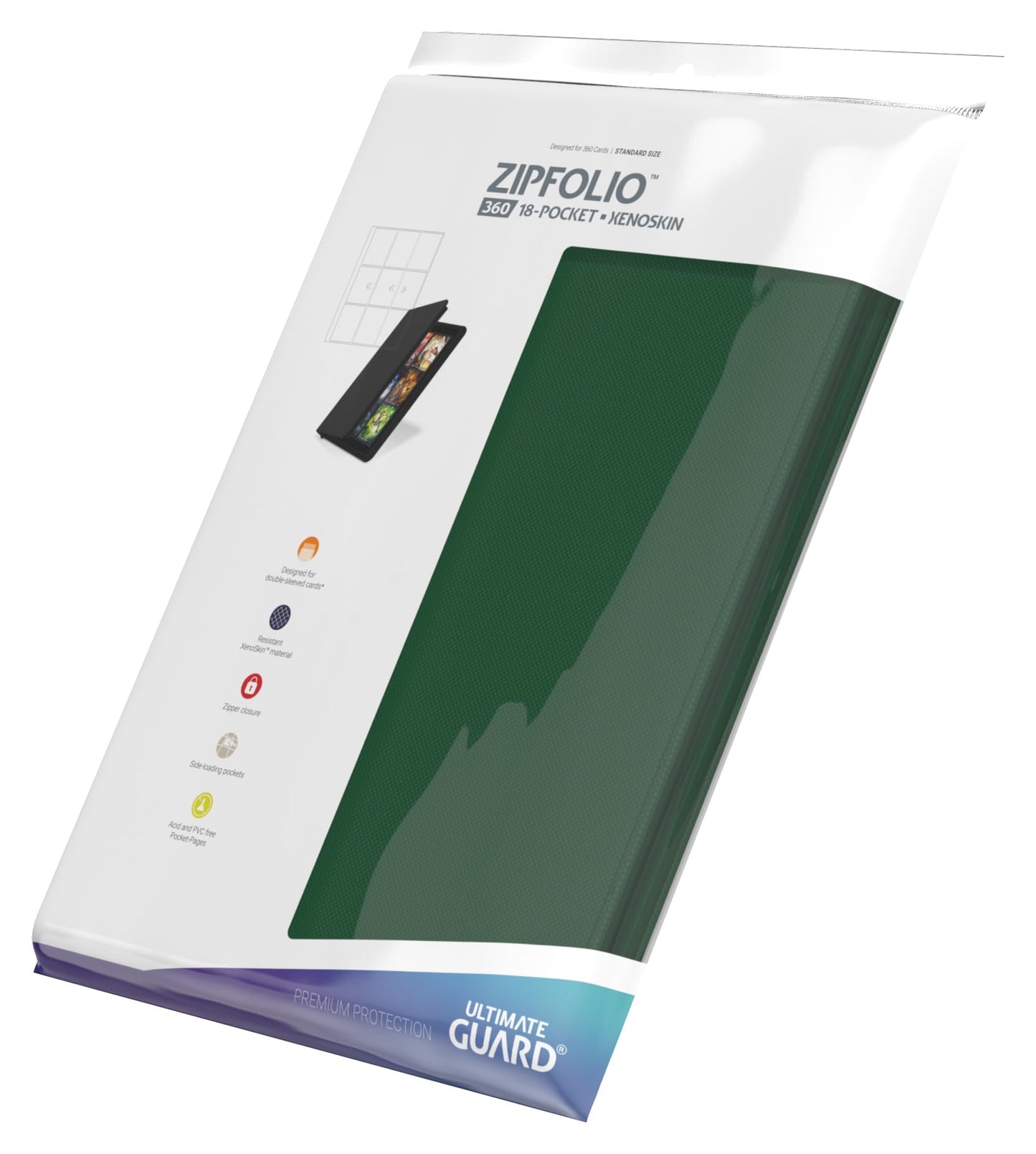 Ultimate Guard Zipfolio 360 – 18 Pocket Xenoskin Green