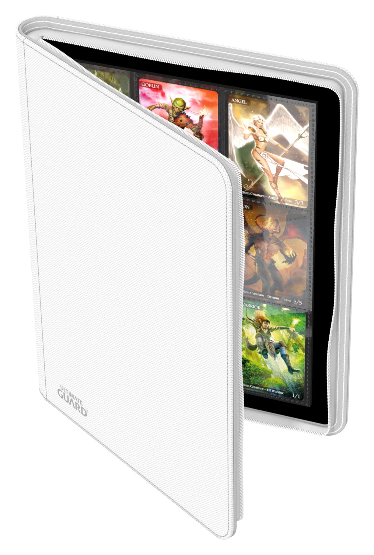 Ultimate Guard Zipfolio 360 – 18 Pocket Xenoskin White | Side-Loading Card Portfolio
