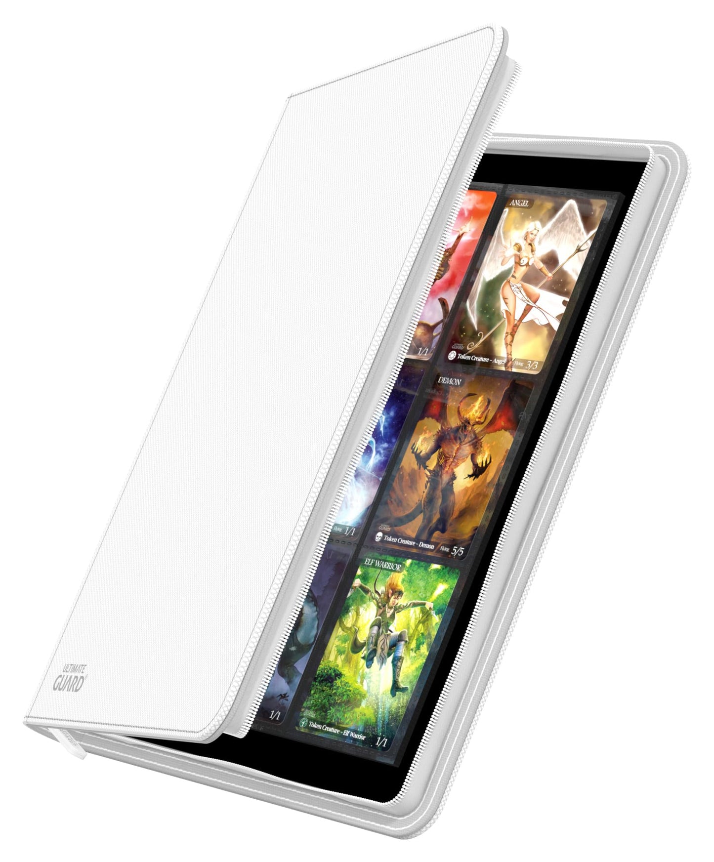 Ultimate Guard Zipfolio 360 – 18 Pocket Xenoskin White | Side-Loading Card Portfolio