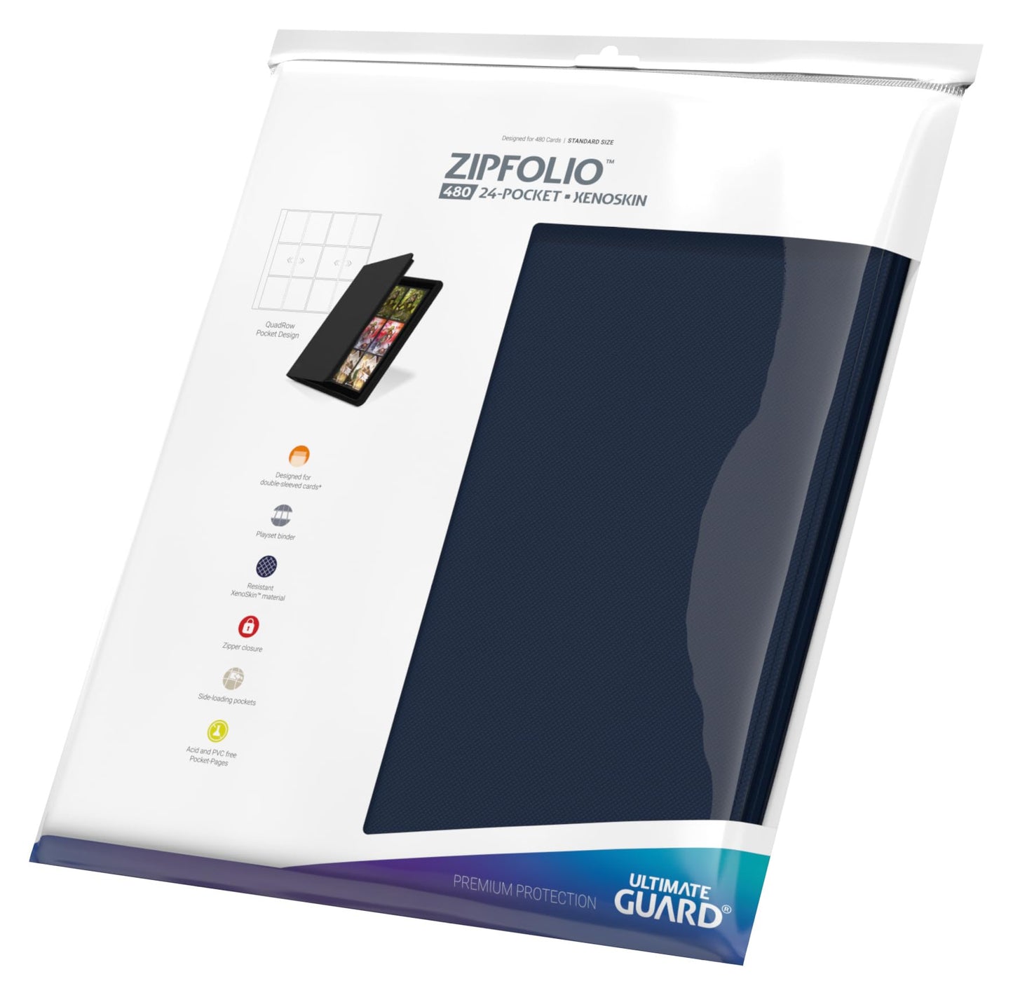 Ultimate Guard Zipfolio 480 – 24 Pocket XenoSkin Quadrow Blue