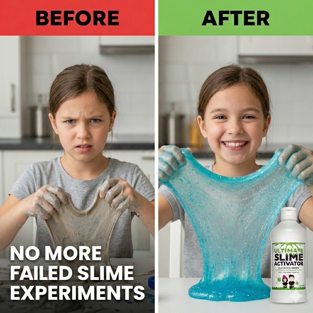 Ultimate Science Slime Activator 16oz - Easy, Washable Borax Solution for All Glues