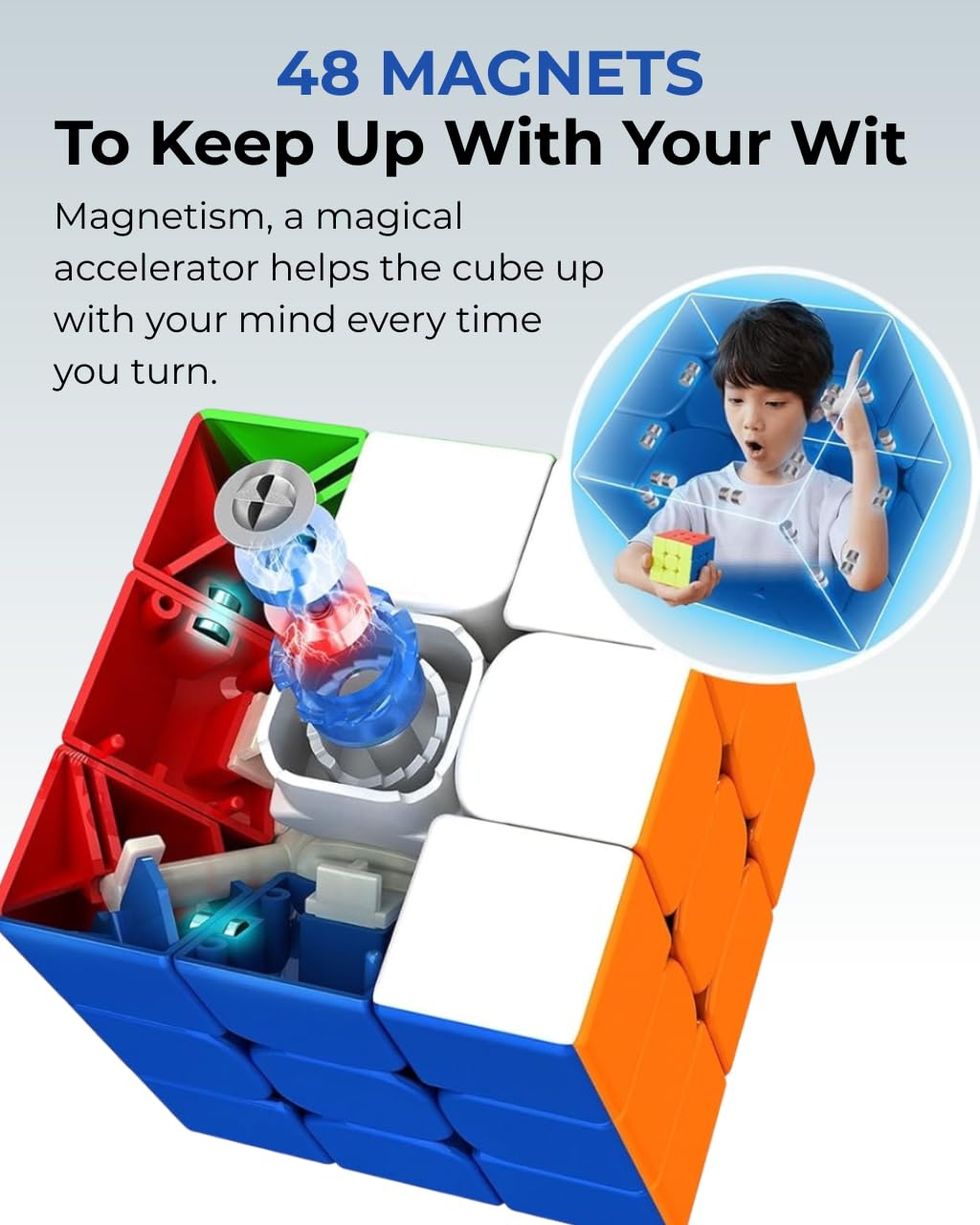 Magnetic 3x3 Speed Cube – Stickerless, Adjustable Tension & Corner-Cutting | Beginner to Competition