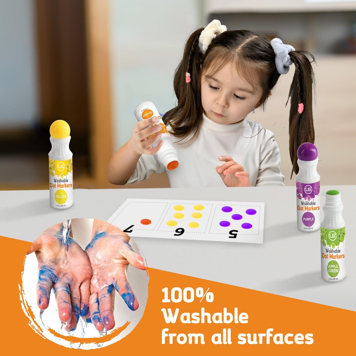 Ultimate Stationery Dot Markers for Toddlers — Washable, Mess-Free Art Set with Bingo Daubers and Easy-Grip Bottles