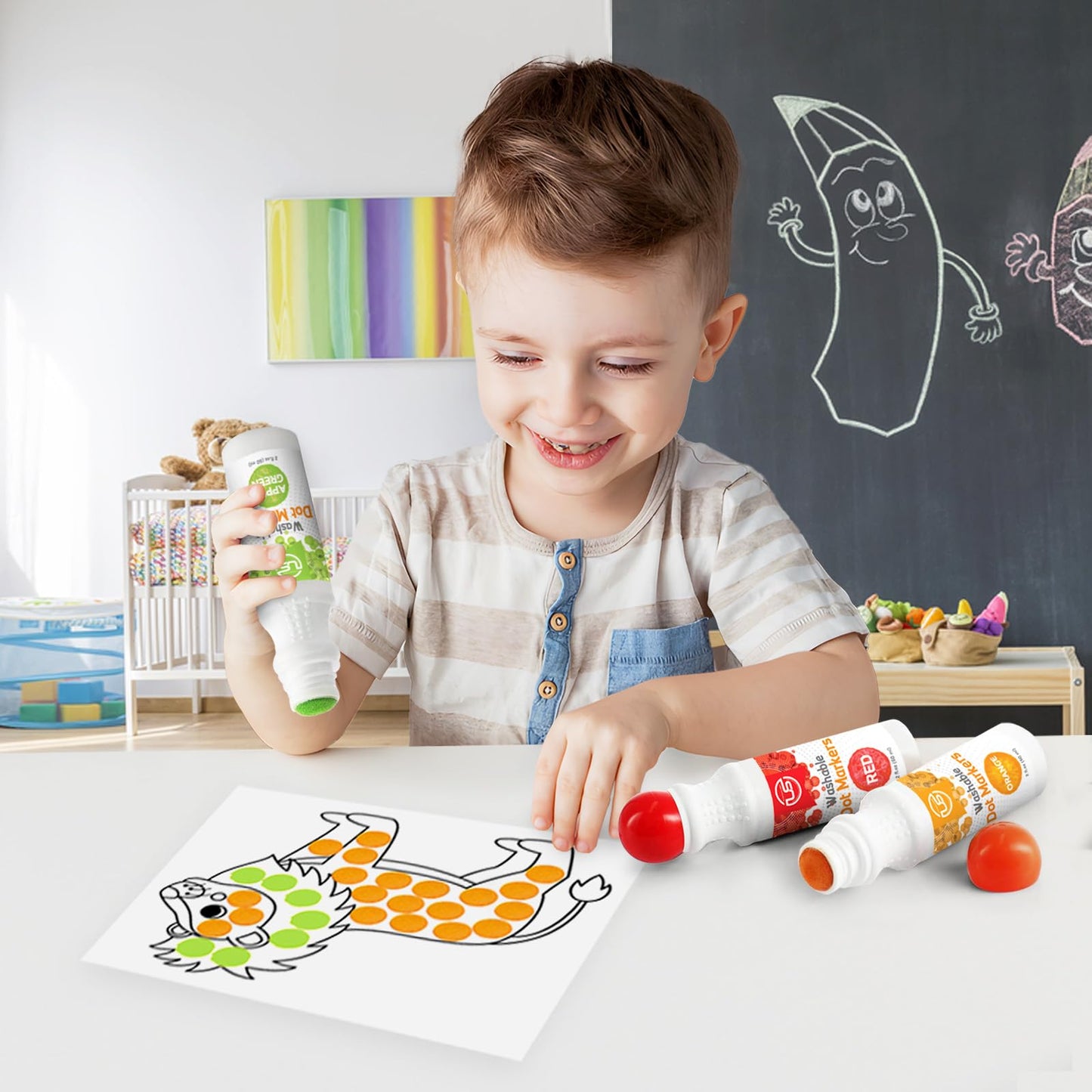 Ultimate Stationery Dot Markers – 6 Color Bingo Daubers for Toddlers & Kids