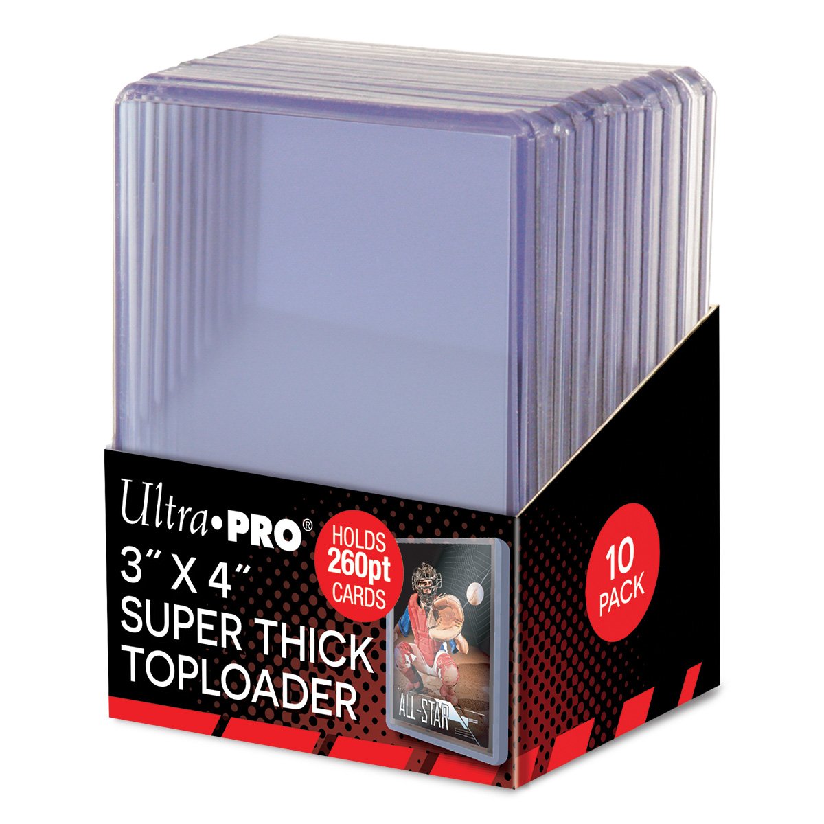 Ultra Pro Super Thick 260pt Toploader – 10ct Pack (2.5 x 3.5 in)