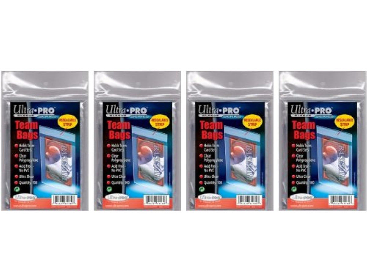 Ultra Pro 400 Team Set Bags – 4 Packs of 100 | Standard Size, Archival-Grade, Resealable