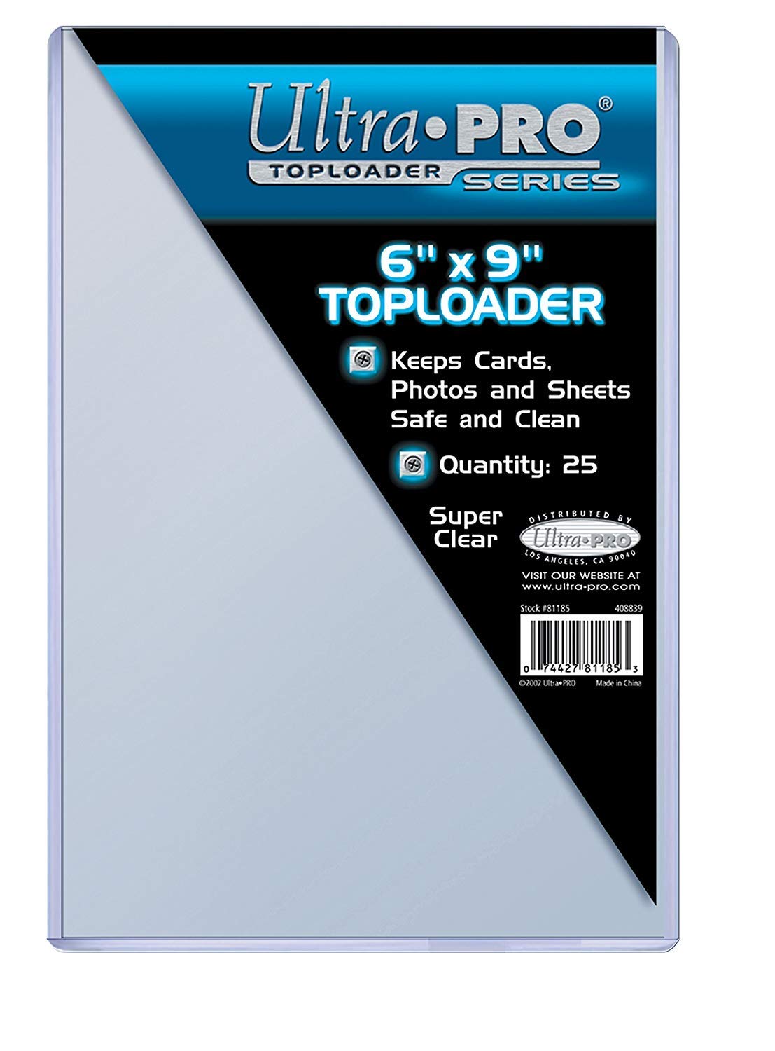 Ultra Pro 6x9 Toploader 25ct — Clear PVC Card Protectors