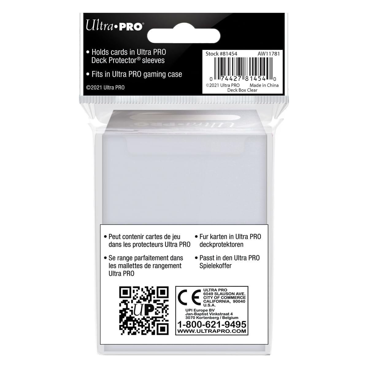 Ultra PRO 80 Card Deck Box - Clear | Archival-Safe Card Storage for Trading Card Games