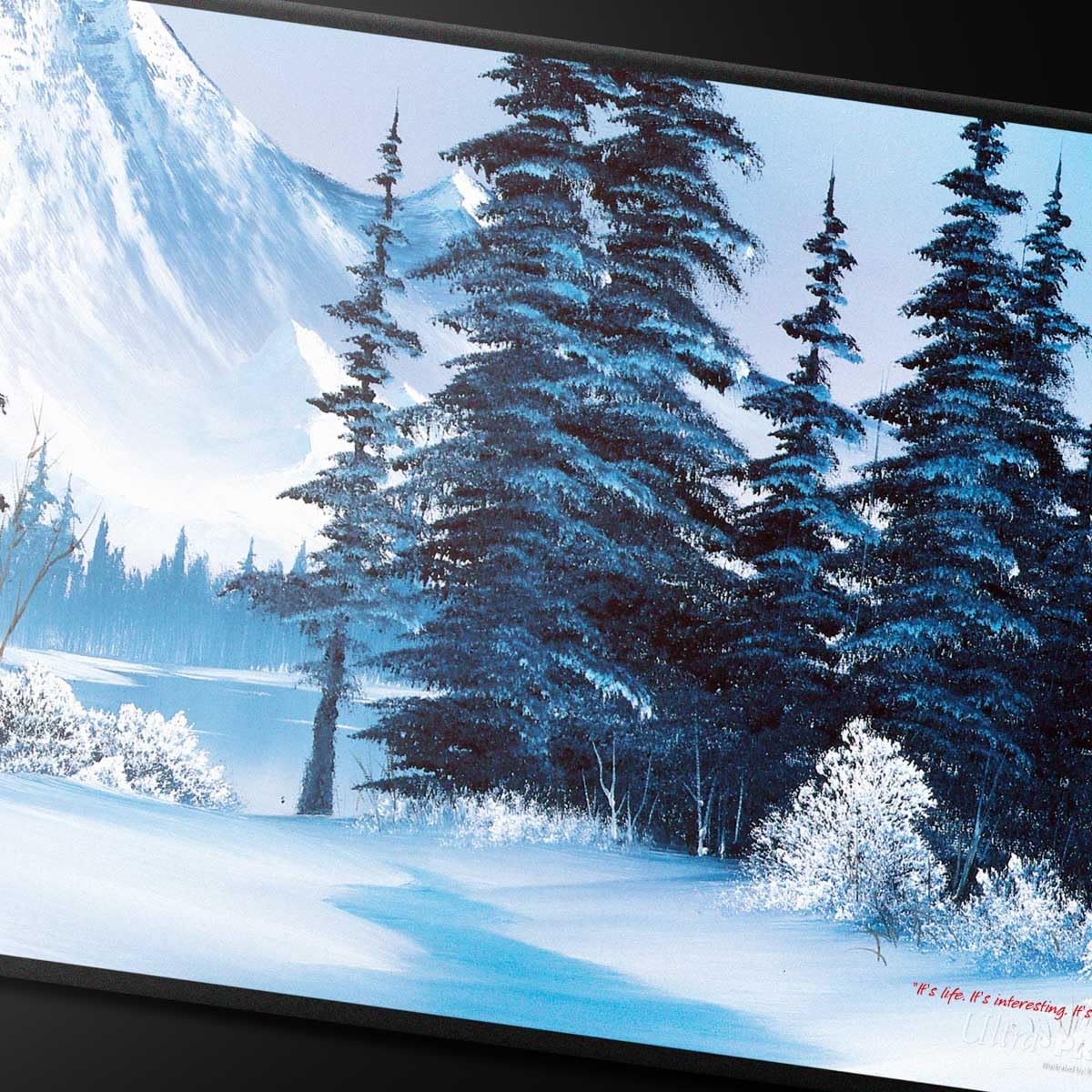 Ultra Pro Bob Ross Winter Paradise Playmat – Black Stitched, Non-Slip 24 x 13.5 in