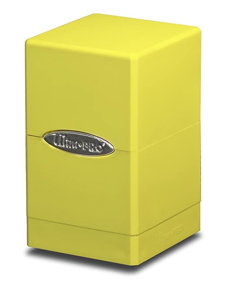 Ultra Pro Bright Yellow Satin Tower Deck Box – Holds 100+ Cards