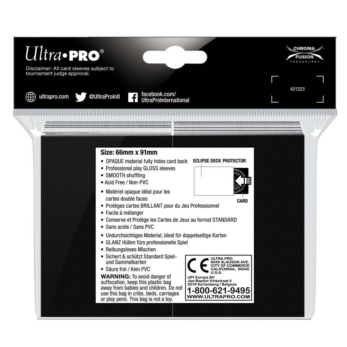 Ultra Pro Eclipse Gloss Standard Sleeves 88-15600 – Arctic White (100 Pack) | Standard Size