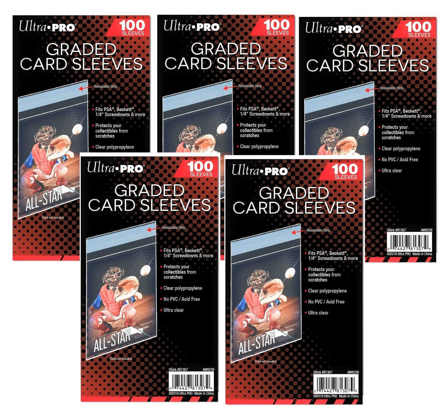 Ultra Pro Graded Card Sleeve Packs – 500 Total, Resealable, Archival-Grade (PSA, Beckett, BGS)