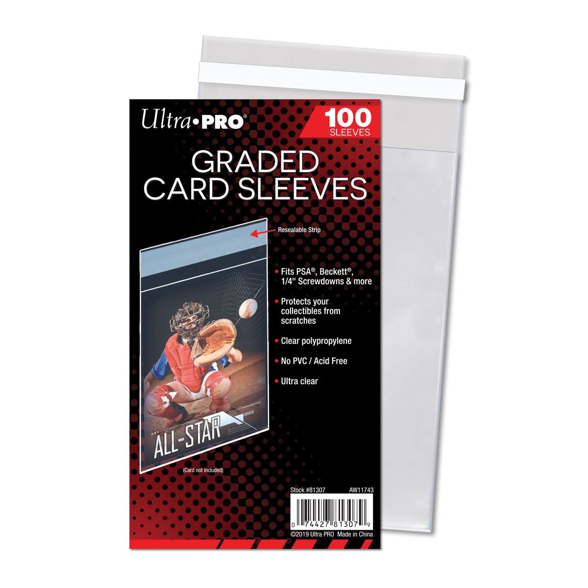 Ultra Pro Graded Card Sleeves Resealable – Crystal Clear Display Protectors for PSA/Beckett