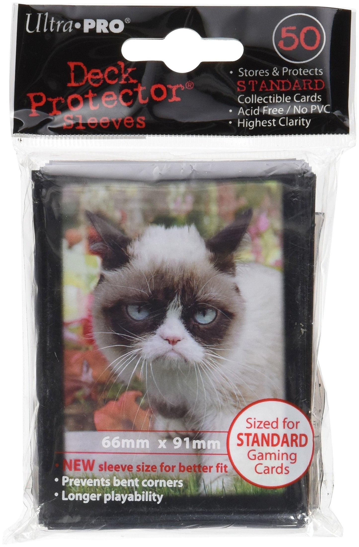 Ultra Pro Grumpy Cat Flowers Deck Protector Sleeves – 50ct, Standard Magic Cards (2.5 x 3.5)