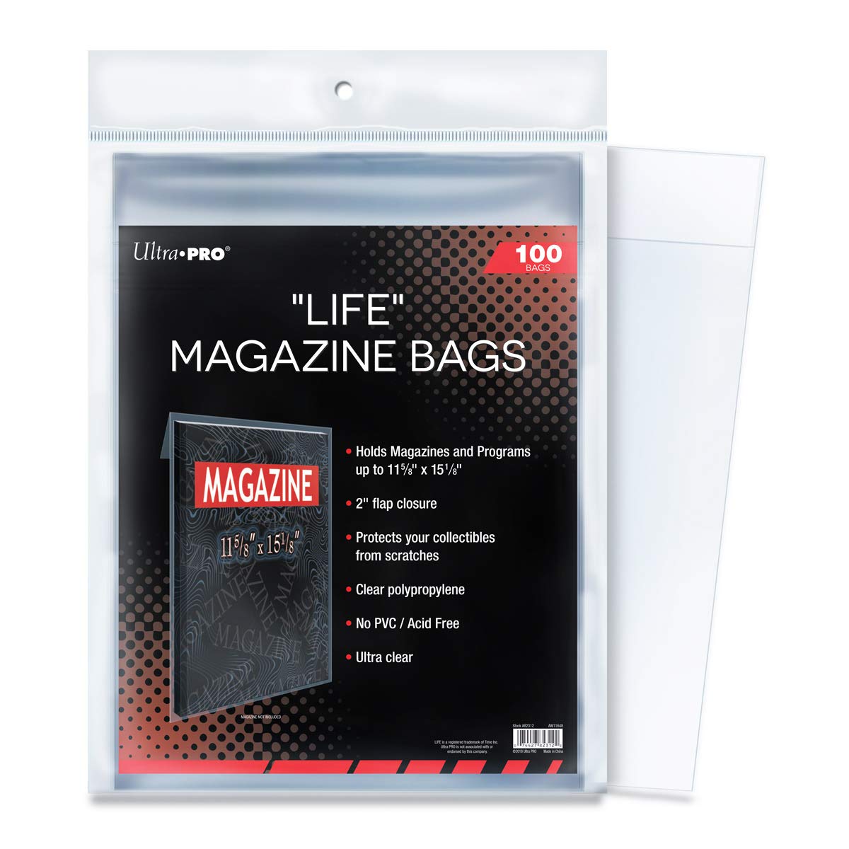 Ultra Pro Life Magazine Bags 11-1-8 x 15-1-8, 100 Pack Archival Sleeves