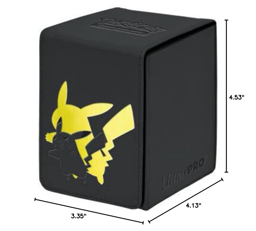 Ultra PRO Elite Pikachu Alcove Flip Deck Box – 100 Double-Sleeved Cards, Magnetic Closure