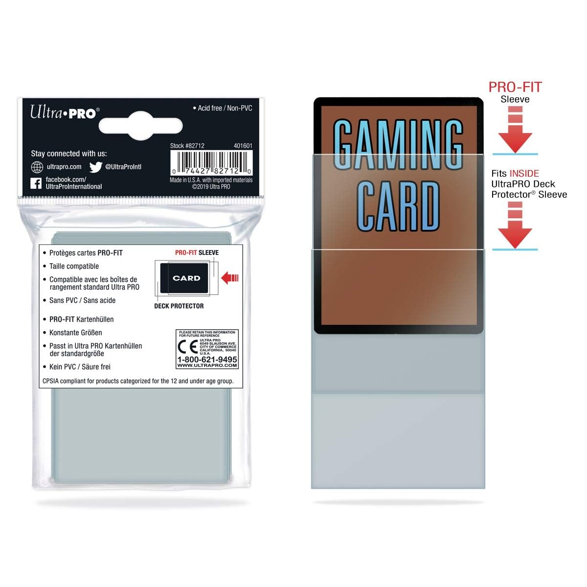 Ultra Pro Pro-Fit Deck Protectors – Standard Sized Card Sleeves (100 Pack)