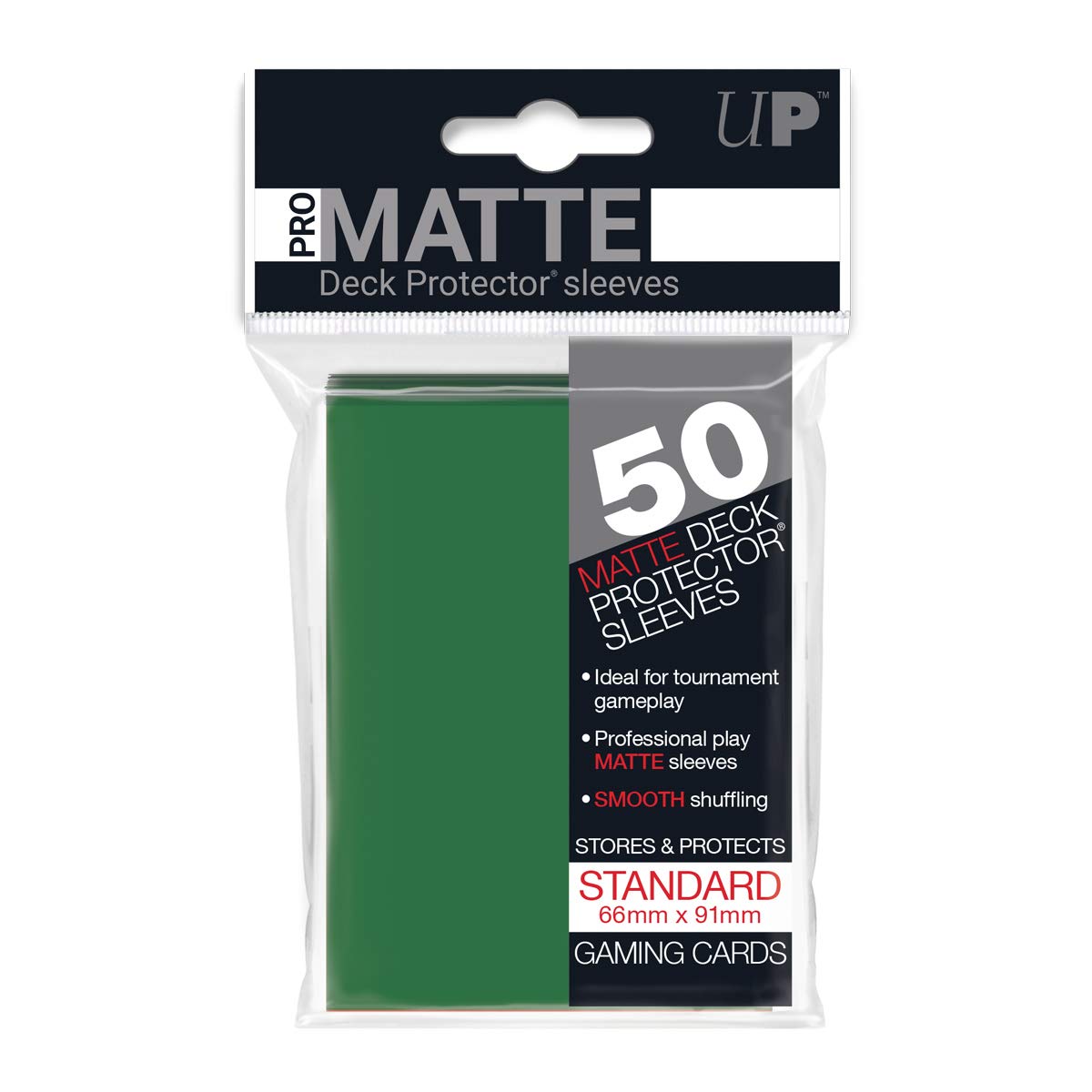 Ultra Pro Pro-Matte Green Deck Protectors – 50 Pack, Non-Glare, Standard Size 66x91mm