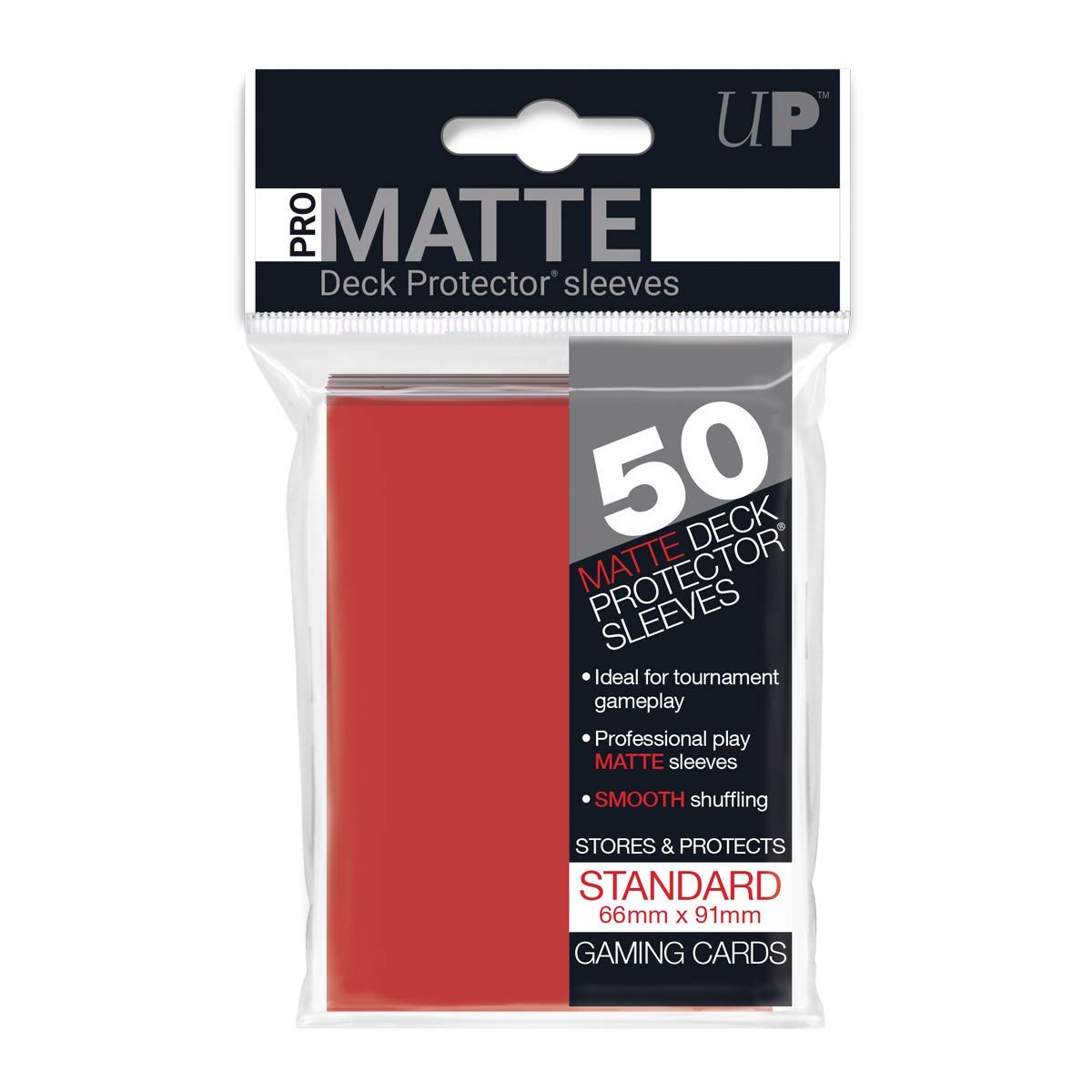 Ultra Pro Pro-Matte Red Deck Protector Sleeves – 50 Pack, Standard Size, Non-Glare