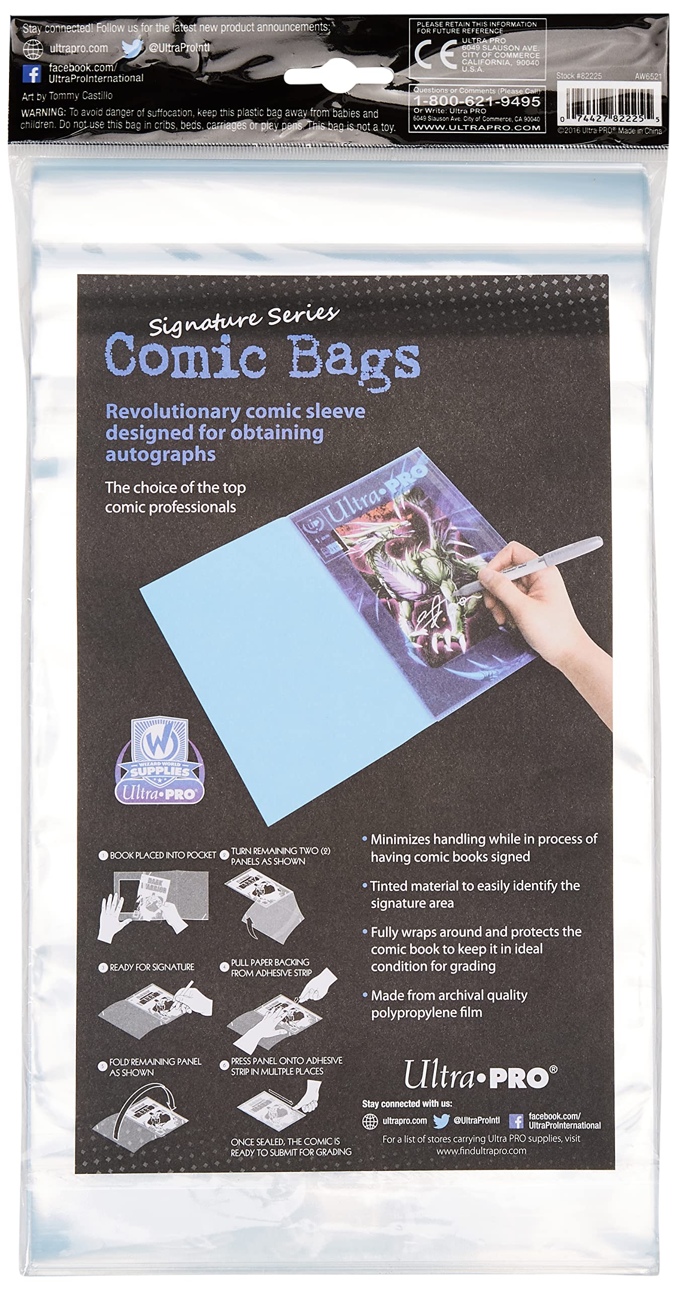 Ultra Pro Resealable Current Size Comic Bags – 2-Mil Polypropylene, 6-7/8 x 10½ Inches, 100-Count