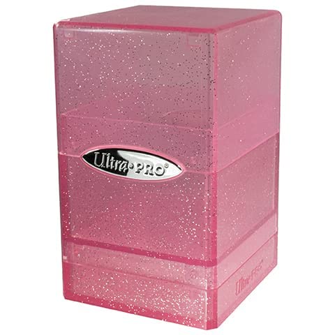 Ultra PRO Satin Tower 100+ Card Deck Box – Glitter Pink | Secure Card Storage