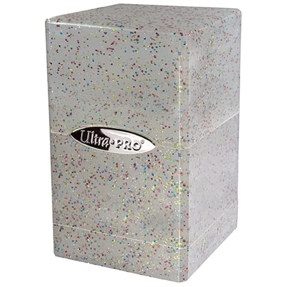 Ultra PRO Satin Tower 100+ Card Deck Box Glitter Crystal – Durable, Stylish Card Storage