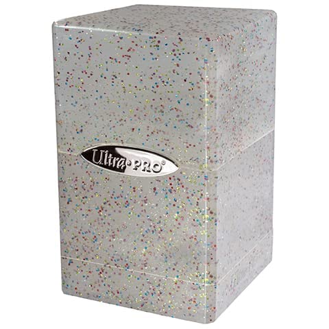Ultra PRO Satin Tower 100+ Card Deck Box Glitter Crystal – Durable, Stylish Card Storage
