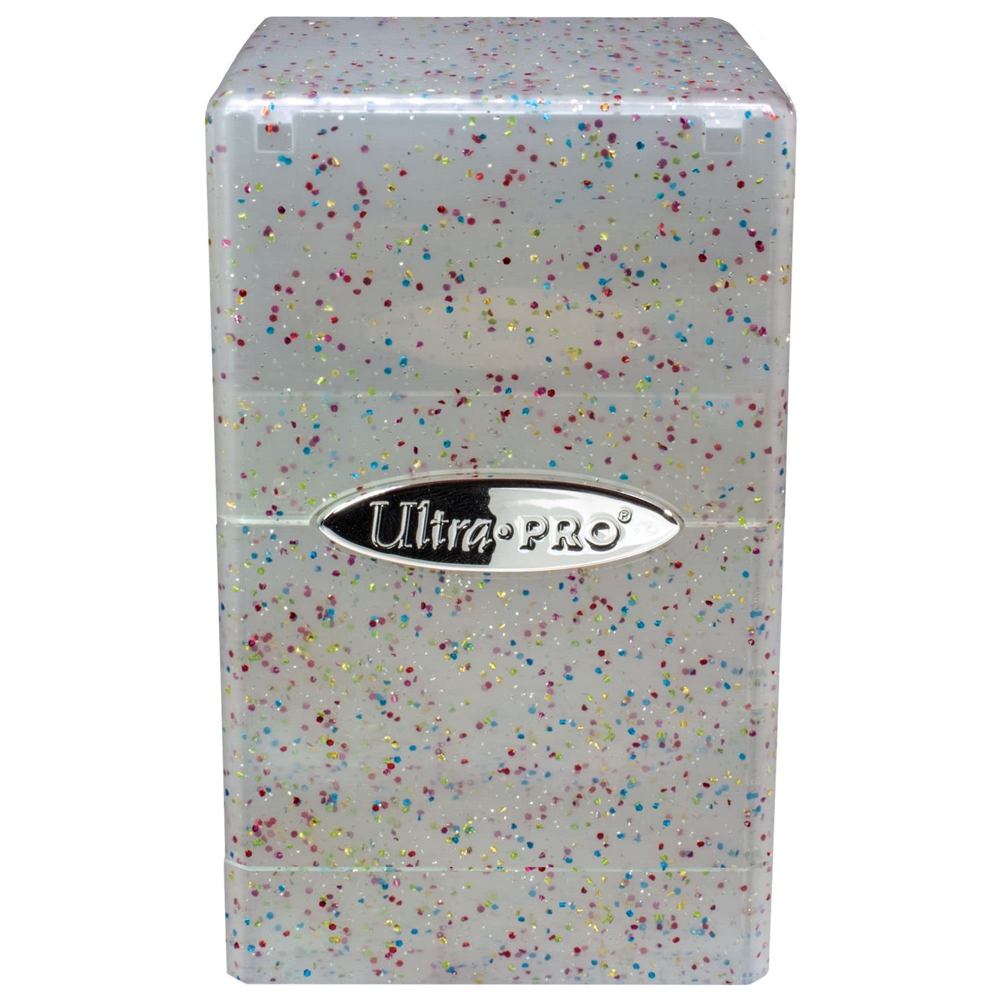 Ultra PRO Satin Tower 100+ Card Deck Box Glitter Crystal – Durable, Stylish Card Storage