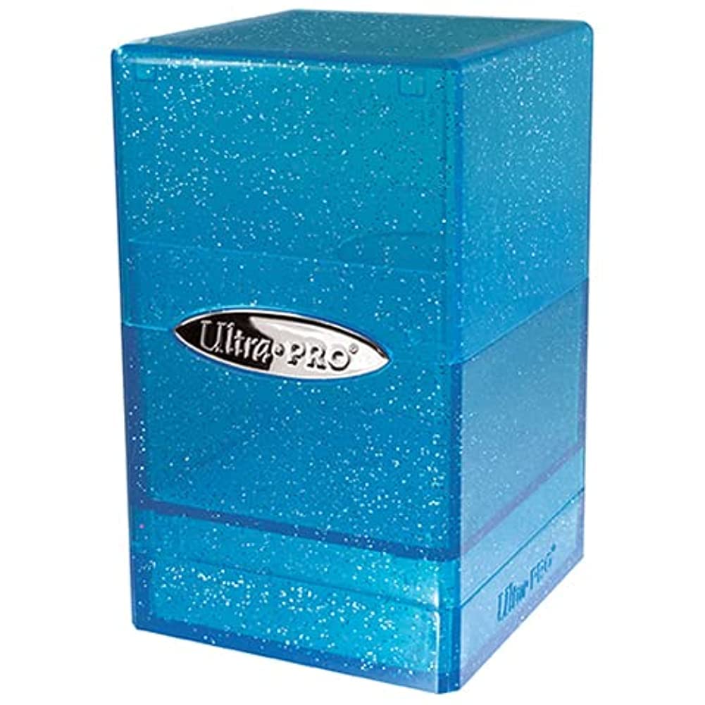 Ultra Pro Satin Tower 100+ Card Deck Box (Glitter Blue) – Protective, Stylish Travel Storage