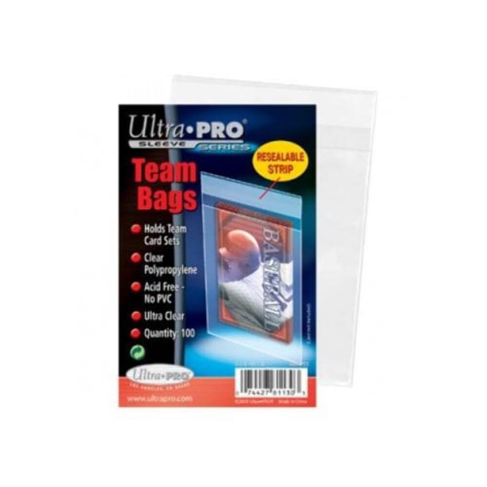 Ultra Pro Team Bags Resealable Sleeves (100 ct) – Protect Gaming, Sports & Collectible Cards