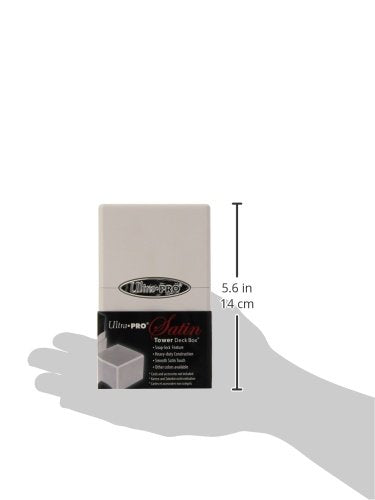 Ultra Pro White Satin Tower Deck Box – Holds 100+ Sleeved Cards