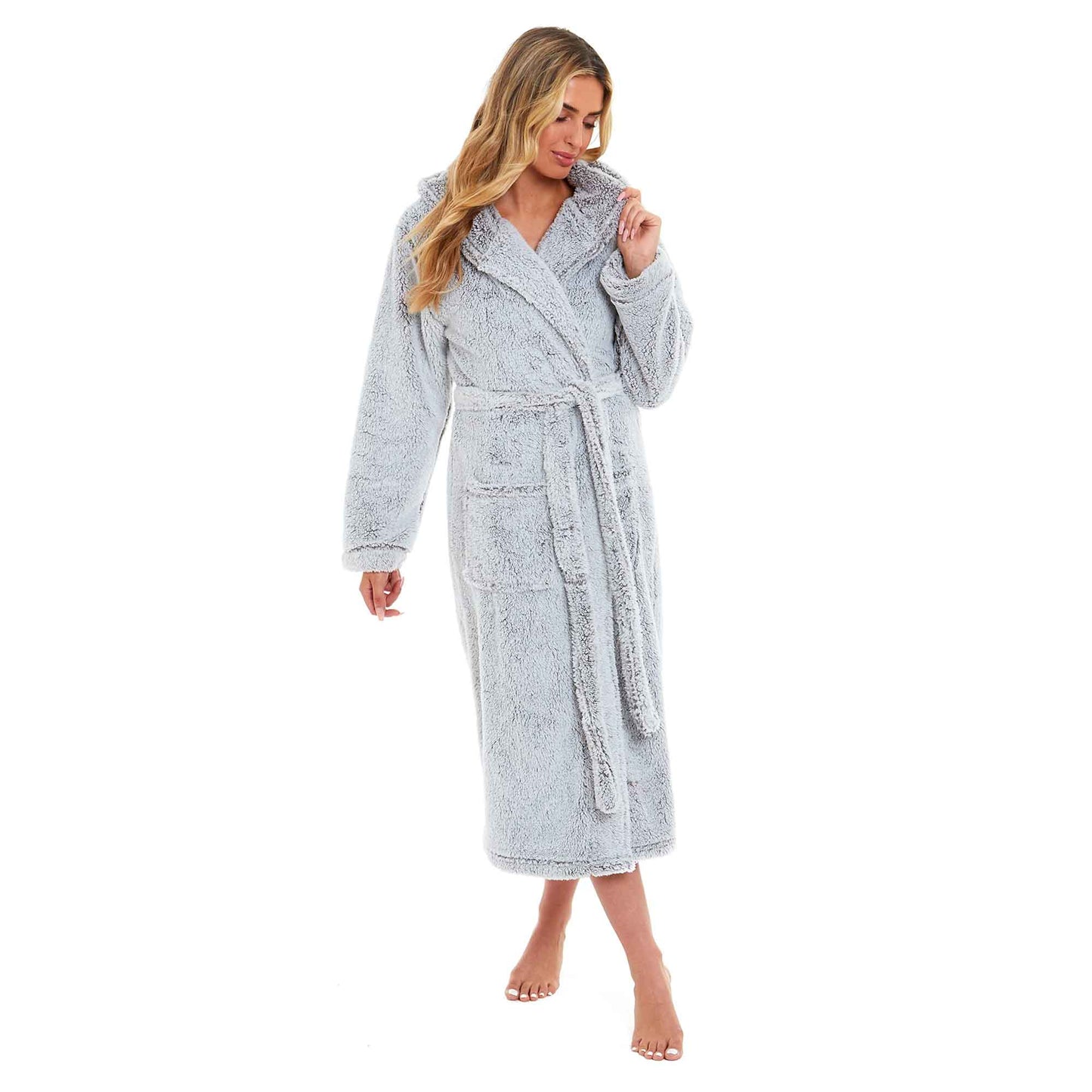 Daisy Dreamer Women's Fleece Hooded Robe Snuggle Touch Velvet-Soft Loungewear UK Sizes