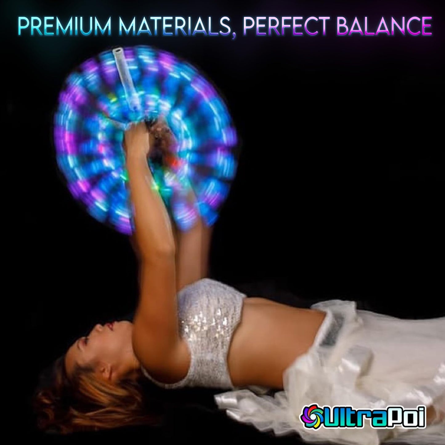 UltraPoi HelixPoi Set with LED Glowstick Handles – 70+ Color Modes | Flow Arts