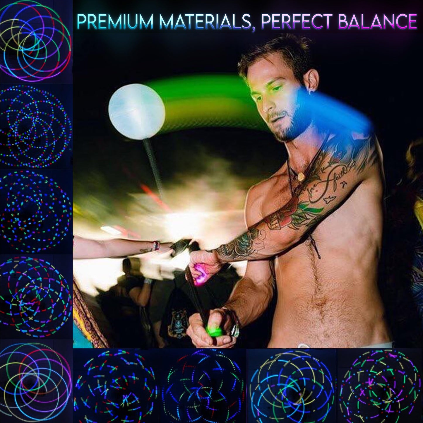 UltraPoi OrbPoi LED Poi Balls - USB Rechargeable Flow Toys with 30+ Color Modes
