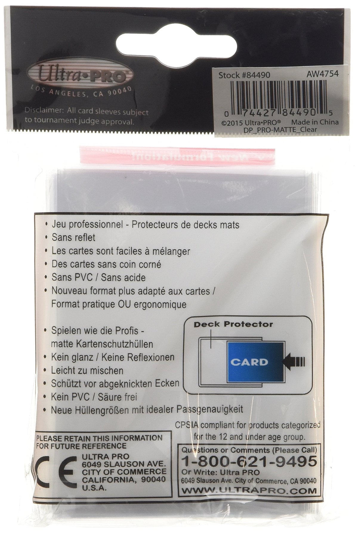 Ultra Pro PRO-Matte Deck Protector Sleeves – 50 Count, Multi-Color, Standard Size