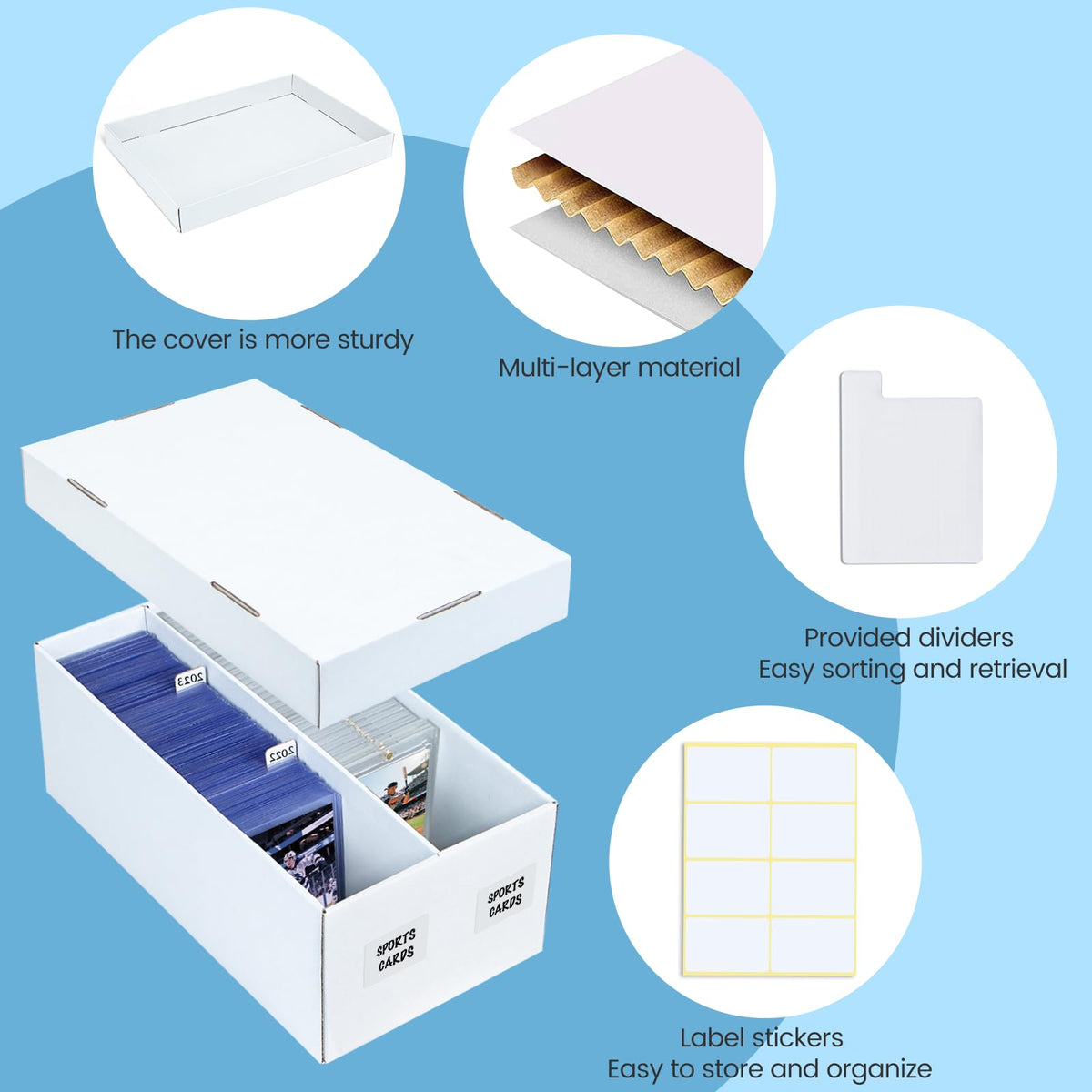 ULTRGEE 4 Pack Card Storage Box – Holds 320 Top Loaders & 88 One Touch Cards