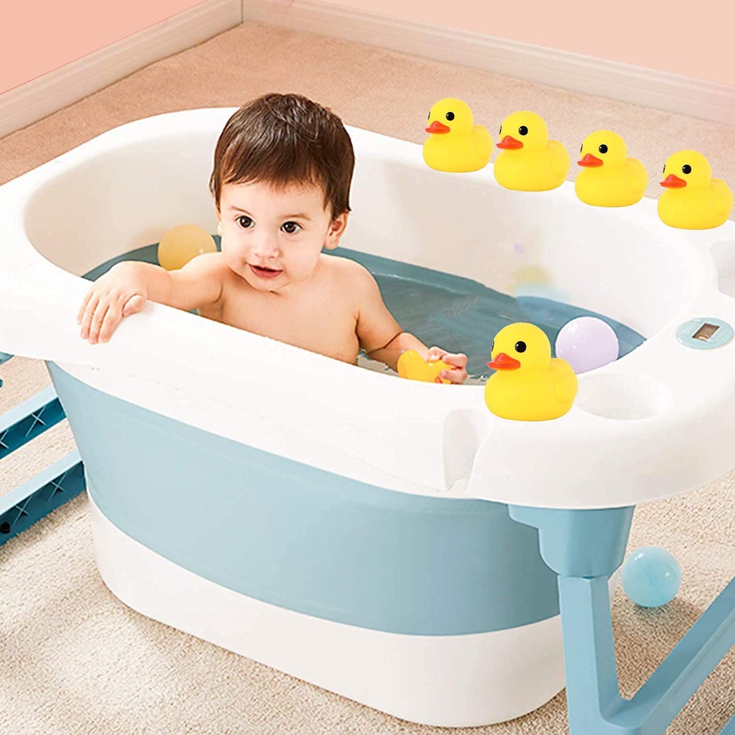 umbresen Yellow Rubber Ducks Bath Toys – 12pcs Preschool Bath Set