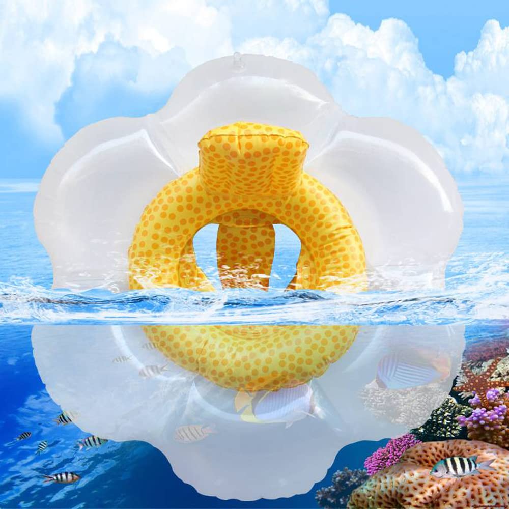 Umbresen Baby Swimming Float – Cute Flower Ring with Seat & Handle, 8–48 Months, Up to 44 lb